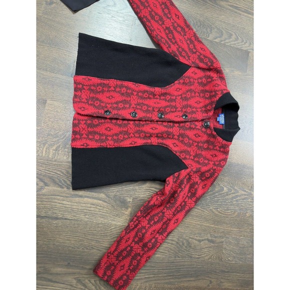 Pendleton Red‎ and Black Wool Southwest Cardigan Jacket~ 1X - Picture 7 of 7